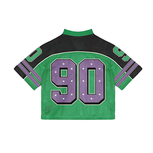 Maillot de football américain court personnalisé avec logo, haute qualité, en maille respirante, protection UV, séchage rapide, vente en gros - Product Image 2