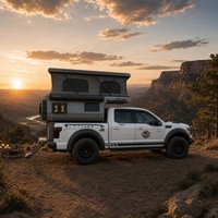 Camping-car tout-terrain pliable en aluminium pour pick-up, cabine pour 4 personnes, unité de camping pour aventures en plein air