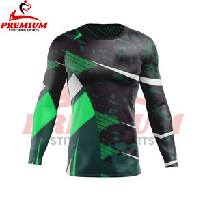 Rashguards à manches longues personnalisés pour MMA, BJJ, kickboxing, respirants, séchage rapide, UPF50+, antibactériens, écologiques, chemise de compression - Product Image 5