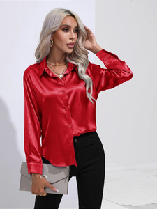 Chemises en soie au design confortable pour femmes, chemises à manches longues à séchage rapide, vente chaude, meilleure qualité, chemises à manches longues - Product Image 6