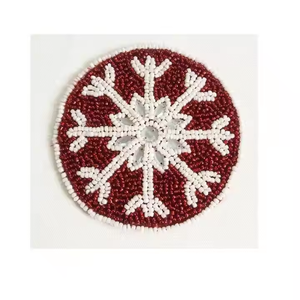 Sous-verre perlé à la main en verre pastèque ensemble de 6 pièces Barware Coaster café Table à manger accessoires par MD Handicrafts - Product Image 3