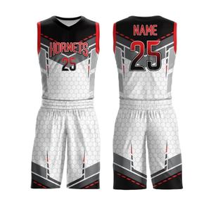 Nouveau style de maillot de basket-ball personnalisé, impression par sublimation, respirant, antibactérien, grande taille, absorbant la transpiration, sans manches, pour équipe - Product Image 4