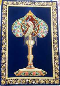 Broderie Art décor maison décorative tenture murale article dans le monde entier fabriqué à la main doré Floral Zardozi panneau mural carré velours - Product Image 3