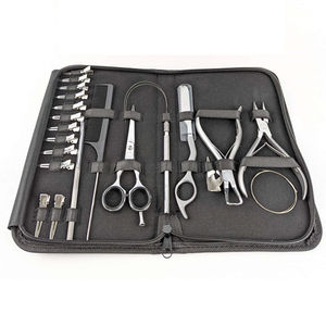 ชุดคีมต่อผมสเตนเลสเกรดสำหรับการผ่าตัดแบบมืออาชีพชุดเครื่องมือด้ายคลิปตะขอดึงห่วงกรรไกร - Product Image 2