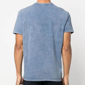 Camiseta lavado ácido para hombre superventas 100% algodón de alta calidad Color personalizado precio al por mayor con estampado de logotipo - Product Image 4