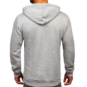 Sudadera con capucha de lana de algodón gris jaspeado de corte clásico para hombre 100% sudadera lisa con logotipo personalizado bordado e impreso para invierno - Product Image 3