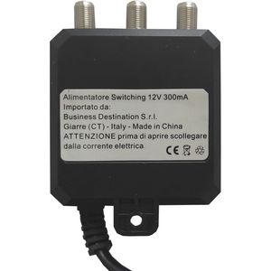 Alimentation électrique pour antenne TV numérique WEB 12V 300mA, en plastique noir, montage mural avec 2 sorties - Product Image 5