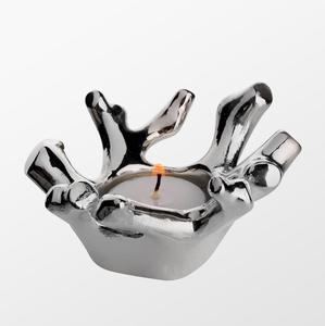 Bougeoir Design Belle Finition Chromée Meilleur pour la Décoration de Noël et de Mariage pour Avec Tailles 7x4x10 Cm - Product Image 1