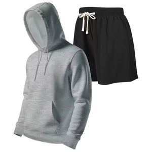Conjunto de ropa de verano personalizado unisex nuevo jersey con capucha y pantalones cortos de algodón estampado para hombre conjunto de pantalones cortos y Sudadera con capucha para correr - Product Image 1