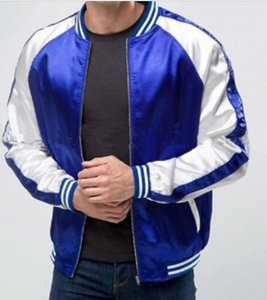 Chaqueta Bomber de Satén para Hombre, Impermeable, 100% Poliéster Satinado, de Alta Calidad, con Logotipo Personalizado al por Mayor - Product Image 1