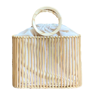 BOLSO DE BAMBÚ Natural con Forro de Algodón para Uso Versátil Elegante Ecológico para Verano Bolso de Mujer para Mujer - Product Image 1