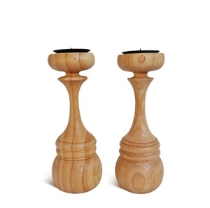 Ensemble de bougeoirs en bois écologiques pour mariage Petits bougeoirs en bois tissés à la main personnalisés d'Inde - Product Image 3