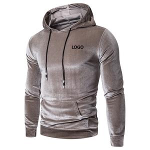 Invierno otoño en blanco 100% algodón terciopelo sudaderas con capucha térmica pulóver sudaderas bordado Logo personalizado con capucha de terciopelo para hombres - Product Image 4