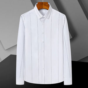 Nouveau printemps et automne haute qualité rayure hommes Social Gentleman chemises à manches longues robe respirant affaires décontracté hommes chemise - Product Image 4