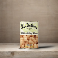 Haricots Blancs Cannellini Italiens de Qualité Supérieure 400g en Conserve Séchés Salés Prêts à l'emploi Couvercle Facile à Ouvrir Italie