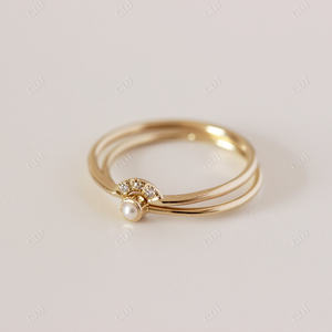 Custom Wholesale Lab Grown Diamond <b>Crown</b> <b>Ring</b> Three Diamonds Nesting Wedding Band Good Quality Simple Band for Women - Product Image 3