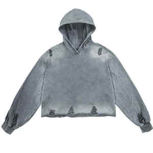 Sweat à capuche en polaire d'hiver lourd et délavé, personnalisé par les fabricants, de haute qualité, avec impression personnalisée - Product Image 1