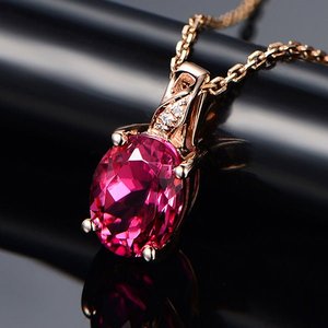 Colgante de rubí Rosa Natural de Plata de Ley 925, collar con colgante clásico de flor de racimo, colgante de rubí Art Deco, regalo de joyería para ella - Product Image 4