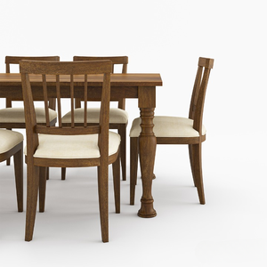 ชุดโต๊ะรับประทานอาหารไม้สักแข็งแบบดั้งเดิมเป็นมิตรกับสิ่งแวดล้อมชุดเก้าอี้หุ้มเบาะ8ตัวสำหรับการตกแต่งภายในโรงแรมวิลล่าแบบเรียบง่ายทันสมัย - Product Image 3