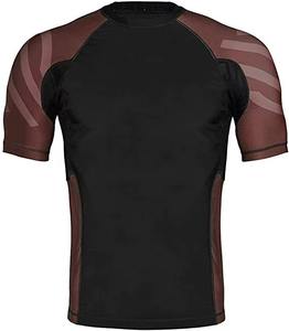 Rush Guard 3D Sublimación Manga corta Compresión cómoda Fitness Rash Guard con diseño personalizado para hombres adultos - Product Image 4