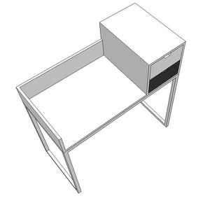 โต๊ะเครื่องแป้งไม้ดีไซน์มินิมอล SFBTD015 รุ่น Bn Trang im G Cao Su Sn Trng คุณภาพสูง - Product Image 4
