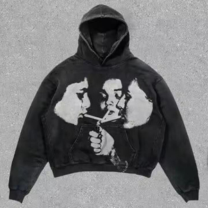 Custom Men Manufacturer Streetwear Heavyweight 500gsm 100% Cotton Winter <b>Vintage</b> Distressed Stone Acid Washed Hoodie - Product Image 1