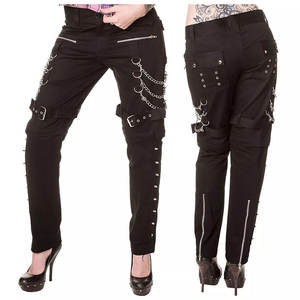 <b>Women</b> Gothic Punk Sexy Style <b>Black</b> Pants Fashion Chain <b>Trouser</b> Transformable to Shorts 2026 - Product Image 5