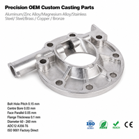 Boîtier de couvercle d'extrémité à bride ronde moulé sur mesure en aluminium OEM pour pompe et boîte de vitesses avec port latéral, vente en gros directe usine