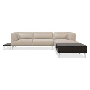 French-Style Genuine Leather <b>Sofa</b> with Chaise Lounge Set Stainless Steel <b>Legs</b> Sponge-Filled <b>for</b> Living Room or Apartment Use - Product Image 2