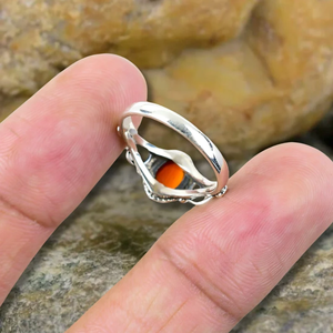 Cornaline Gemstone Orange Couleur Ovale Forme Anneau 925 En Argent Sterling À La Main Bague Bijoux Usine Prix En Gros Bijoux - Product Image 3