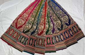 Diseño exclusivo Premium Pure Viscos Dola Jacquard Lehenga Kali Pogisan estampado ecológico bordado vestido de mujer de punto - Product Image 4