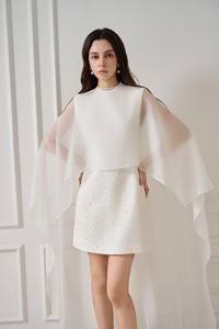 Offre Spéciale Robes décontractées Style élégant JILNA EMB MINI ROBE A-ligne sans manches étiquettes personnalisées robes pour femmes de la marque WhiteAnt - Product Image 4