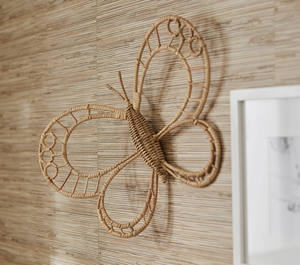 Ratán mariposa pared colgante decoración chico habitación ratán niños decoración estilo Boho chico guardería - Product Image 3