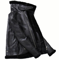 Veste aviateur en peau de mouton pour homme, style B3, en cuir de mouton, décontractée, fourrure, mode, bombardier, veste en cuir véritable, manteau OEM