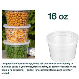 ProTakeOut [17 Oz] Contenedores de PP Resistentes para Deli con Tapas, 100 Unidades, 4.63x3.05, Aptos para Microondas y Congelador, Duraderos y Antiderrames - Product Image 5