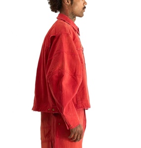 Chaqueta Vaquera Degradada de Estilo Vintage Personalizada para Hombre, Detalles Desgastados, Tendencia Urbana de Invierno, Efecto de Manchas Oscuras, Botón en la Costura del Pecho - Product Image 3