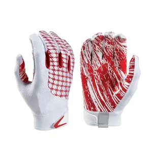 Custom Design High Quality American Football Gloves Men's Baseball Batting Gloves Sheepskin Leather Palm Durable Grip