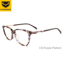 FEROCE Montures de lunettes optiques unisexes en acétate et métal, motif uni, nouveau design, lunettes de vue tendance