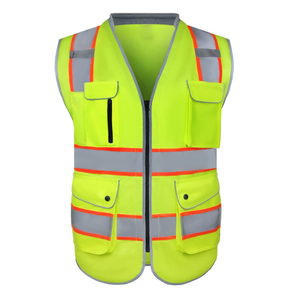 Chaleco DE SEGURIDAD reflectante de alta visibilidad personalizable con bolsillos para trabajos de construcción, chaleco reflectante de seguridad con logotipo personalizado - Product Image 3