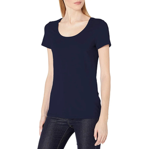 Camiseta de Cuello Redondo para Mujer, Corte Holgado, Algodón, Manga Corta, Simple, Lisa, Informal, Suave, Transpirable, para el Verano - Product Image 1
