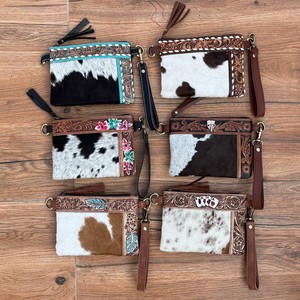 Bolso Bandolera Pequeño de Cuero Vacuno de Alta Calidad para Mujer 2024, Bolso de Mano con Estampado Floral, Cierre de Cremallera, Estampado de Nailon, Regalo - Product Image 3