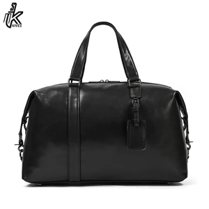 Trendy Black Mens Overnight Soft real Leather Travel <b>Bags</b> Casual Leather Gym <b>Bag</b> For Daily - Product Image 2