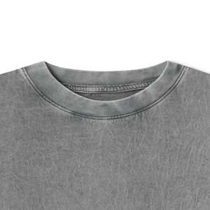 เสื้อยืดโอเวอร์ไซส์ทรงหลวมสไตล์วินเทจผ้าฝ้ายแท้ 100% คุณภาพสูงสำหรับผู้ชาย ออกแบบเองได้ เสื้อยืดโอเวอร์ไซส์ผ้าฝ้ายแท้ 100% ล้างสีแบบ Acid Wash - Product Image 5