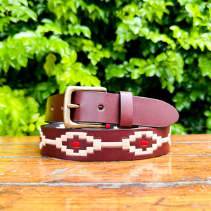 Mencia Luxe Classique Style Polo Ceinture 100% En Cuir Véritable Fil Synthétique Nouvelle Mode Style Décontracté Longueur Personnalisée Boucle En Laiton - Product Image 1