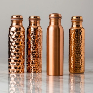 Eco-Friendly Printed Copper <b>Bottle</b> with Floral Design Large Capacity for Gifts and <b>Daily</b> Use - Product Image 1