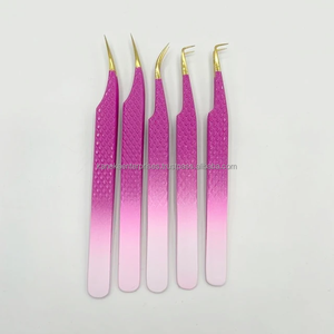 Vente chaude, pince à épiler professionnelle à double ton, marque privée, extension de cils, couleur personnalisée, acier inoxydable, anti-magnétique, confortable - Product Image 2