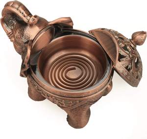 <b>Incense</b> Holder Stand Elephant Cone Coil <b>Incense</b> Burner Ash Catcher with Lid Aromatherapy Ornament Home Decoration - Product Image 4
