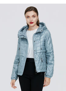 Nouvelle veste courte matelassée en toile tricotée respirante pour femme, printemps-automne 2025, imperméable et coupe-vent - Product Image 3