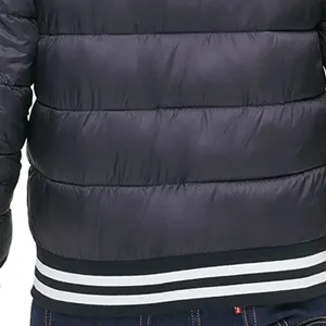 Men's Winter Hooded Puffer Jacket Thick Polyester Filling Windproof Casual Style Button Closure Solid <b>Colour</b> Regular Fit - Product Image 3
