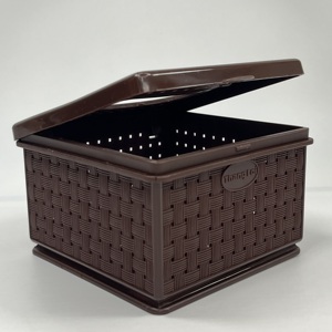 Boîte à mouchoirs en plastique de qualité supérieure avec couvercle anti-poussière Taille compacte personnalisable Fourniture de marque privée en grande quantité - Product Image 1